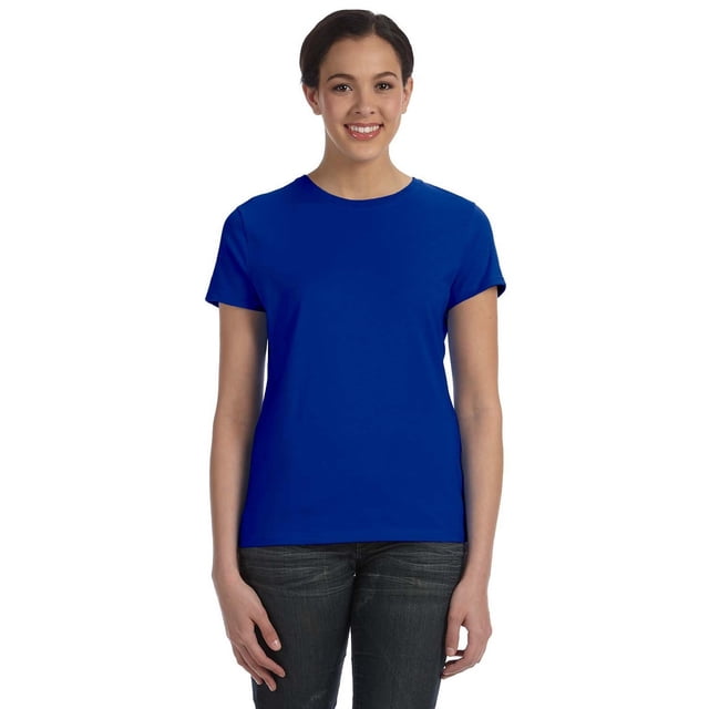 The Hanes T-Shirt nano-T pour Femmes 45 oz, 100 % Coton Ringspun Bleu ROYAL Foncé L