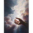 thumbnail image 1 of Divine Hand Reaching Heaven Canvas Wall Art 15.75x11.81 Inches, 1 of 8