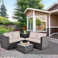 thumbnail image 3 of Costway 8PCS Outdoor Patio Rattan Furniture Set Cushioned Loveseat Storage Table, 3 of 10