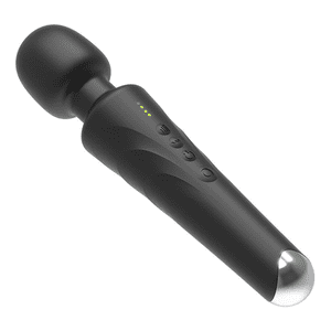 Rulwuck Puissant masseur de baguette personnel avec 20 modes de vibration, 8-speed masseur de corps, charge sans fil, masseur du dos électrique portatif silencieux, noir,Silicone ABS,Mini masseur de baguette