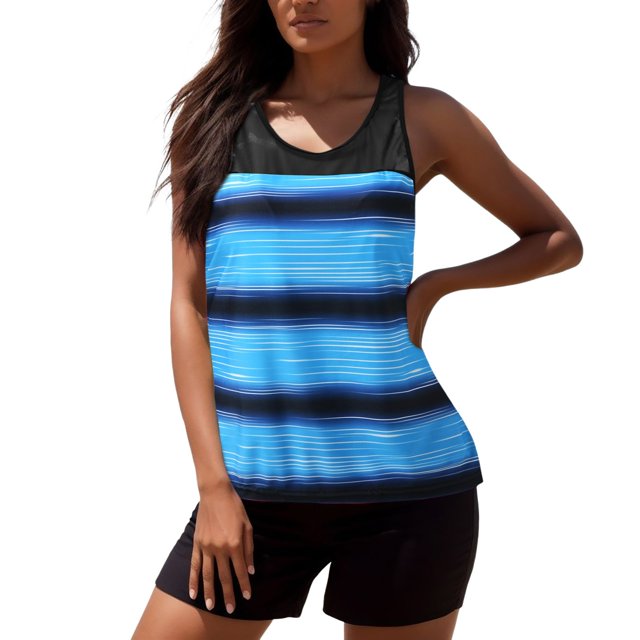 Kcodviy Swimsuits for Women with Plus Size Push Up Swimsuits for Women Shorts athletic Two Piece Conservative Swimsuits for Women with Shorts Bathing Suits Racerback Tank Lane Swim Suits Tops Swimwe