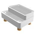 thumbnail image 3 of BELOVING Automatic Cat Litter Box Ramp 2 Steps Waterproof Pad Mat with Non Slip Feet Leakproof Cat Litter Stair for Small Elderly Cats White, 3 of 9