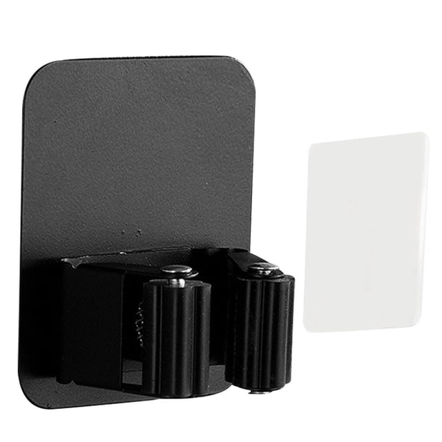 fastboy Wall Mounted Broom Mop Holder Kitchen Utensil Rack Bathroom Adhesive Tools Clip Organizer Black