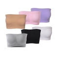 thumbnail image 3 of AMERTEER Double Layers Plus Size Strapless Bra Bandeau Tube Removable Padded Top Stretchy, 3 of 3