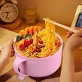 thumbnail image 2 of JASKFLY Plastic Lunch Box Instant Bowl with Compartment and Chopsticks Set, 6.5x5.5x5.9 Inches, Food Grade Plastic Bento Box for Meals,Kitchen & Dining|Plastic,Pink, 2 of 10