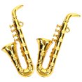 thumbnail image 4 of KAKOWELY 2 Pcs Instrument de Musique Miniature Poupées Saxophones Maison de Poupée Modèle Accessoire de Photographie, 1.77x"X0.79"X0.39 Pouces, 4 of 5