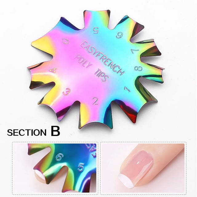 TopLLC Three-color Crystal French Nail Template Stainless Steel Color Template Modeling steel plate