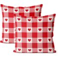 thumbnail image 1 of Housses de Coussin de la Saint-Valentin 20x20, Ensemble de 2, Carreaux Rouges Cœur d'Amour, Coussins Décoratifs de la Saint-Valentin, Décor de la Saint-Valentin, Taie d'Oreiller Carrée en Lin, Taie Décorative d'Anniversaire pour l'Extérieur, Housse de Coussin pour Sofa Canapé, 1 of 6