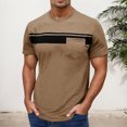 thumbnail image 2 of Men's Short Sleeved Round Neck T Shirt Men's Pullover Striped Printed Tops, 2 of 6