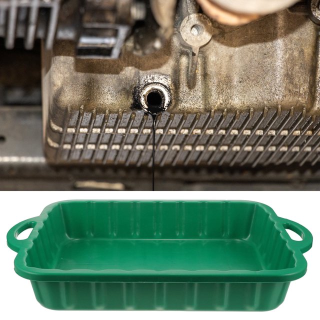 Minkissy Oil Drip Pan For Car Oil Drain Pan Plastic Green Leakproof 1Pack