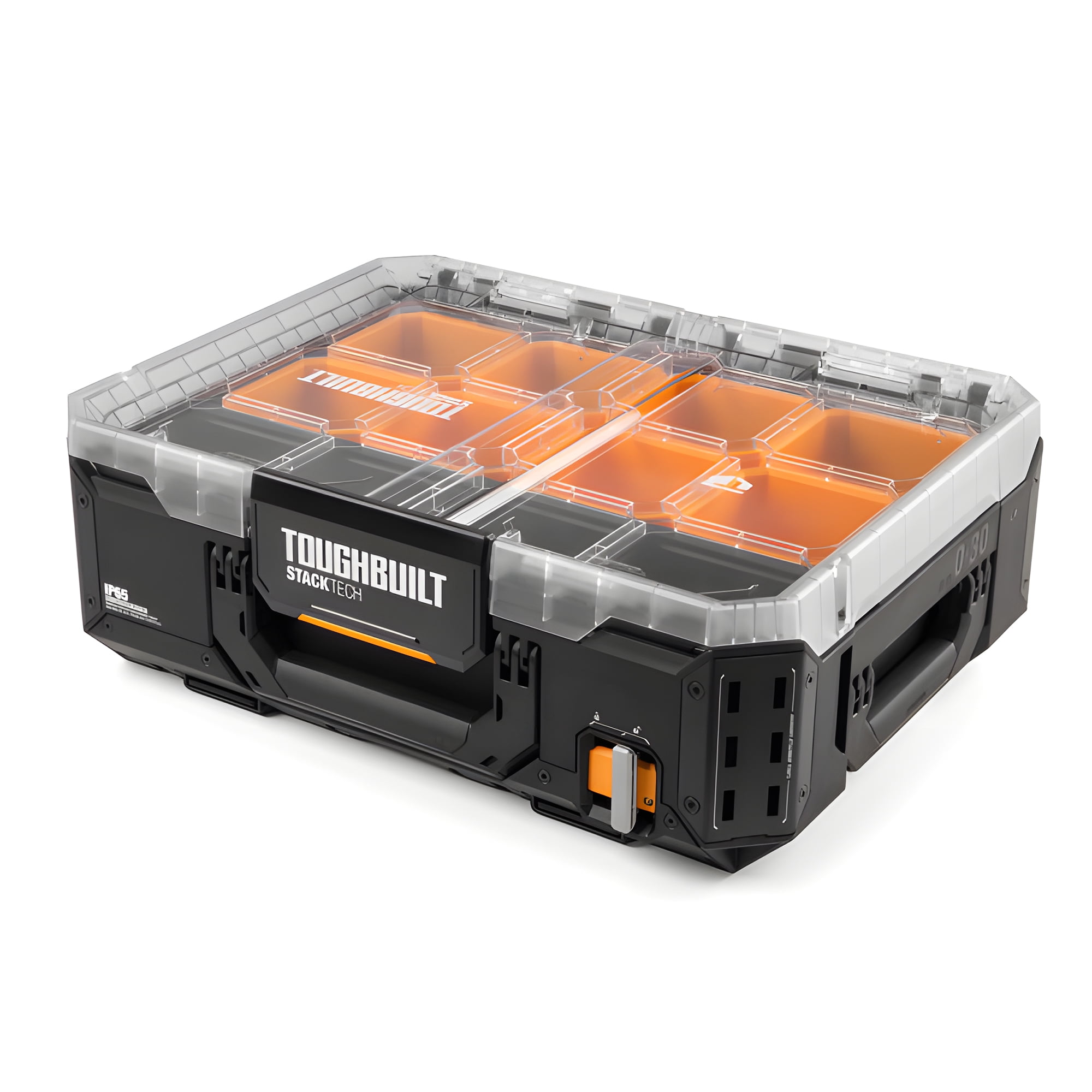 ToughBuilt Heavy Duty Storage Organizer Portable Tool Box, StackTech, Black