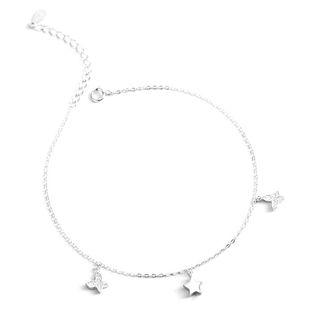 Boucles d'Oreilles Papillon Mode Strass Étoile Cheville Bracelet Pied Chaîne