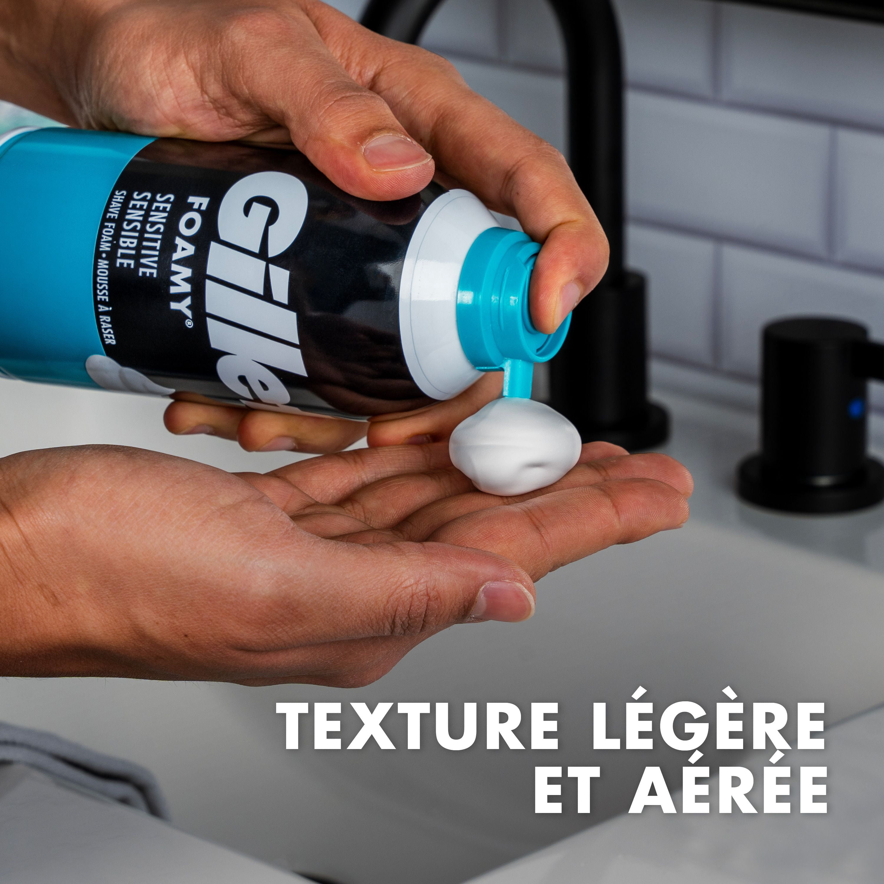 Mousse à raser pour hommes Gillette Foamy peau sensible