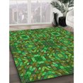 thumbnail image 3 of Ahgly Company Machine Washable Indoor Rectangle Transitional Dark Forest Green Area Rugs, 4' x 6', 3 of 7