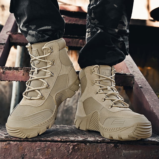 XIMIN Men's Military Tactical Boots Work Boots Outdoor Boots Hiking Jungle Army Combat Work Boots Waterproof Boots Combat Boots Lightweight Breathable Boots