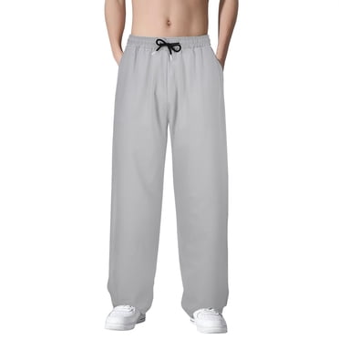 Ketyyh-chn99 Men Pants Casual 2024 Big and Tall Pants for Men Lightweight Trousers Comfy Linen with Pockets Beach Capri Pants Athletic Grey,L