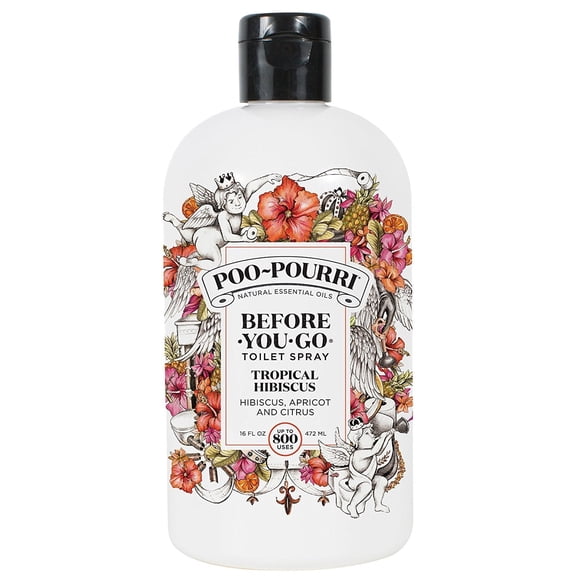 Poo-Pourri Vaporisateur de Toilette avant de Partir, Bouteille de Recharge de 16 Onces, Hibiscus Tropical