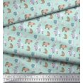 thumbnail image 2 of Soimoi Green Poly Georgette Fabric Bear Animal Fabric Prints By Yard 42 Inch Wide, 2 of 3