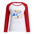 thumbnail image 5 of RKSTN Chandail pour Femmes de Noël à Col Rond, Chandail Imprimé du Père Noël, Manches Longues, Blouse Régulière à Empiècements, 5 of 5