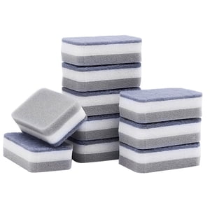 TIELUTT 10pcs Sponge Scouring Pads Dish Washing Scrub Sponge Cleaning Scrubber Brush Soft Cleaning Brush Long Handle Washing Basin for Kitchen Dishwasher Sponge Brush Sponge Bottle Brush Suction Clea