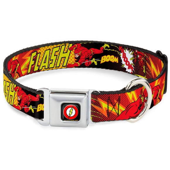 Collier de Sécurité pour Chien Buckle The Flash Boom Kaboom 18 à 32 Pouces 1.5 Pouce de Large
