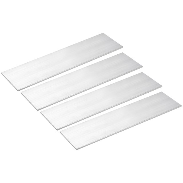 Unique Bargains Square Aluminum Flat Bar, 4 Pack 1/8' Thickness 4' Width 12' Length