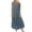 Blue, variant on LOVZFMLL Women Plus Size Casual Loose Sleeveless Floral Daily Linen Print Long Maxi Dress Blue 3XL