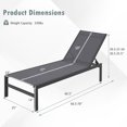 thumbnail image 4 of Costway Lot de 2 Chaises Longues à 6 Positions Chaise Longue Aluminium Inclinable Réglable Gris, 4 of 9