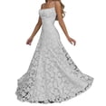 thumbnail image 2 of Xdegoge Robe Maxi Formelle pour Femmes Sans Manches à Encolure Carrée à Bretelles Spaghetti en Dentelle Florale Robes Élégantes Coupe Ajustée Soirée Fête Longues Robes Fluides Légères Été Vacances Invitée de Mariage Robes, 2 of 8