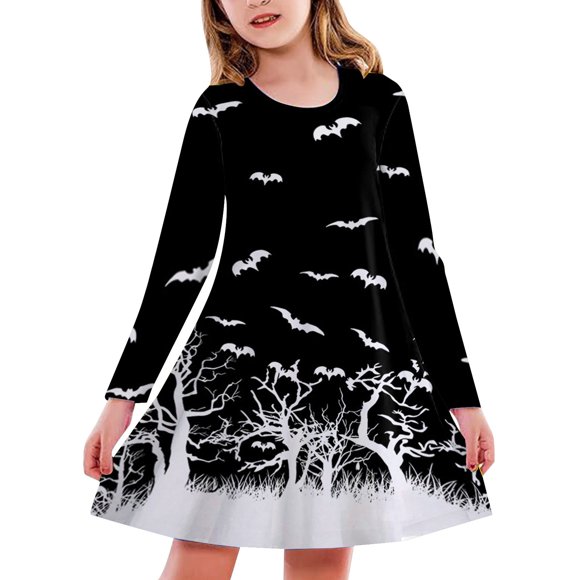 Kids Toddler Girls Christmas Trees Deer Print Christmas Long Sleeve Party Dress Christmas Girls Dresses Size 5-6 Long Sleeve Christmas Girls Dresses Size 10-12 Fall With Smocked Top Little Girls