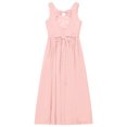 thumbnail image 4 of YUUMIN Robe de Fête Élégante en Chiffon Perlé pour Filles Sans Manches Froncée Col en V Robe de Demoiselle d'Honneur Rose 12, 4 of 5