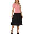 thumbnail image 2 of INSPIRE CHIC Blouse à Carreaux Vichy pour Femme, Paysanne, Col Rond, Volants, Manches Bouffantes, Haut Rouge P, 2 of 5