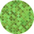 thumbnail image 1 of Ahgly Tapis Rond Lavable en Machine Intérieur Transitionnel Vert Émeraude, 7 Pieds Rond, 1 of 7