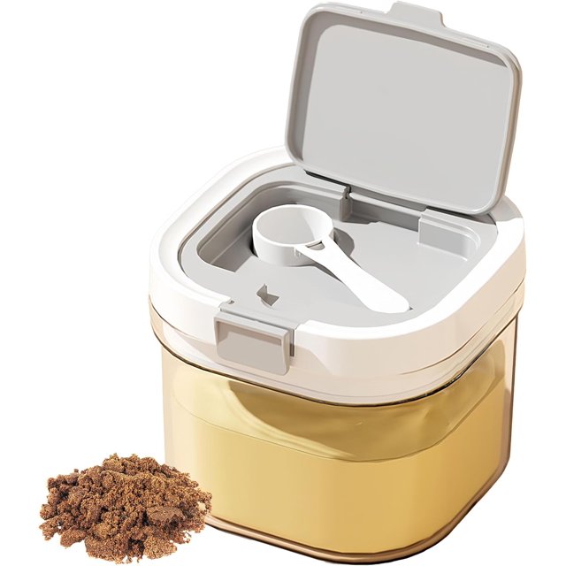 sugar container with spoon, Coffee and Dry Food Storage Containers, BPA-Free, Stackable, Easy-Clean, Perfect for Coffee, Flour, Sugar (0.85qt)
