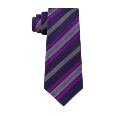 Kenneth Cole Mens Rail Stripe Self-tied Necktie purple One Size