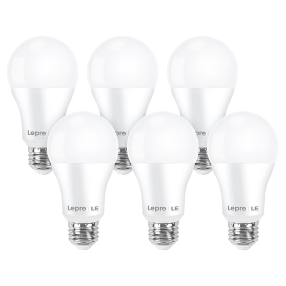 Lepro LED Light Bulbs 100W Equivalent, 14W 1500 Lumens 5000K Daylight White LED Bulb, Non-dimmable Light Bulb, A19 E26 Standard Base, 10000 Hour Lifetime, 6 Packs