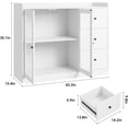 thumbnail image 3 of Garvee Sideboard Buffet Cabinet with Storage, 43" Coffee Bar Cabinet with Glass Doors & 3 Drawers, Adjustable Shelves, White Storage for Kitchen, Dining Room, 3 of 7