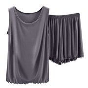 LIaqionyy Womens Pajamas Set Soft Sleeveless Casual Sleepwear Tank and Shorts Pjs Sets 2 Piece Loungewear