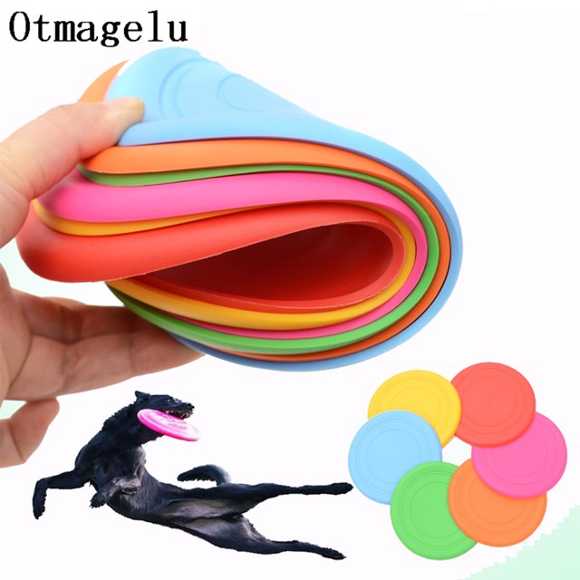 Silicone Colored Pet Flying Discs Toys Soft Bite-resistant Lightweight Portable Interactive Training Games Props For Dog