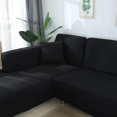 thumbnail image 4 of Elastic Stretch L Shaped Sofa Cover for 2+2 Combination Sofa, Black, 4 of 5