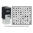 thumbnail image 1 of Printtoo Personalized Love Theme Icons Rubber Stamp Self Inking Stamper 24 mm-Violet, 1 of 7