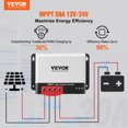 thumbnail image 2 of VEVOR Contrôleur de Charge Solaire MPPT 50A, Entrée Auto CC 12V / 24V, Régulateur Chargeur de Panneau Solaire avec Module Bluetooth, Efficacité de Charge de 98 % pour Charge Scellée (AGM), Gel, Inondée et Pile au Lithium, 2 of 9