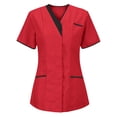 thumbnail image 1 of Baysbule Tunique d'Uniforme d'Infirmière à Col en V pour Femmes, Chemise de Protection Douce et Confortable à Manches Courtes, 1 of 2