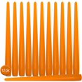 thumbnail image 2 of Hyoola Tall Taper Candles - 10 Inch Orange Unscented Dripless Taper Candles - 8 Hour Burn Time - 12 Pack, 2 of 8