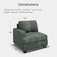 thumbnail image 2 of HONBAY Left Arm of Modular Sectional Corduroy Sofas, Green, 2 of 5