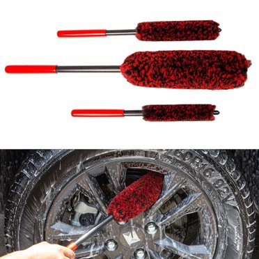 Lot de 3 Brosses pour Roues de Voiture, Jante, Pneu pour Siège, Kit de Lavage et de Nettoyage de Moteur, Outil de Détaillage Auto -