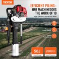 thumbnail image 2 of VEVOR 52cc Gas-Powered T Post Driver 2-Stroke Fence Piling Pounder w/ 3 Head, 2 of 9