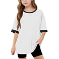 thumbnail image 1 of Rbaofujie T-Shirts à Manches Courtes pour Filles, Hauts d'Été pour Enfants, Col Rond, 5-15 Ans, 1 of 8