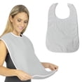 thumbnail image 1 of Bavoir Imperméable pour Adulte - Réutilisable et Doté de Sangles Réglables, en Polyester, Idéal pour les Repas, les Soins aux Personnes, Blanc, JKODE, 1 of 9