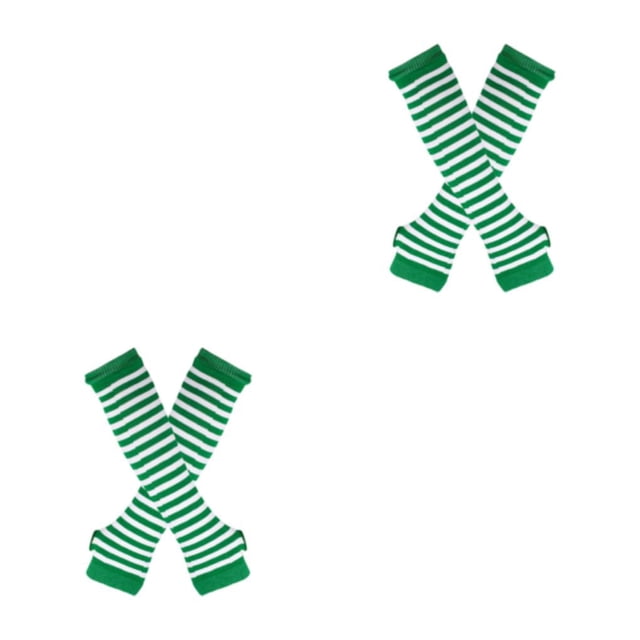 Decodeary Comfortable And Easy To Wear Thick Thighs Long Stockings Made With Polyester Easy To Match Wide Application green and white 2Set